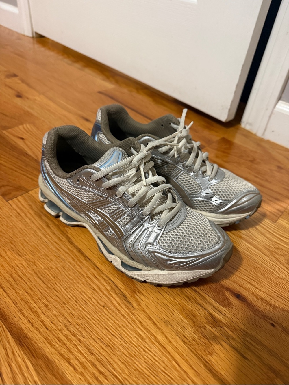 Asics Gel Kayano 14 Silver and Light Gray women Running Shoes
